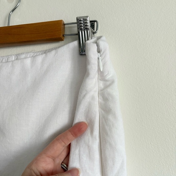Abercrombie & Fitch Linen Blend Wrap Skort White NEW - Picture 3 of 5